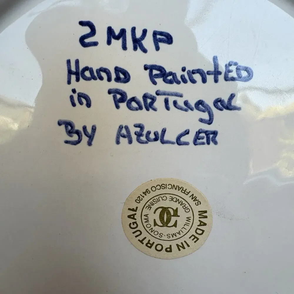 Williams Sonoma Portugal Hand Painted Salad Plates Set Of 4 Azulcer 8”
